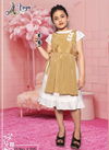 Golden Colour Latest Collection Designer Western Look imported Fancy frock Piece Children Wear 1705